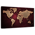 thumbnail image 1 of Elephant Stock Maroon World Map Wall Art - Horizontal Canvas Wall Art - Living Room Wall Decor - Map Canvas - Black And Red Decor - 24" x 16", 1 of 8