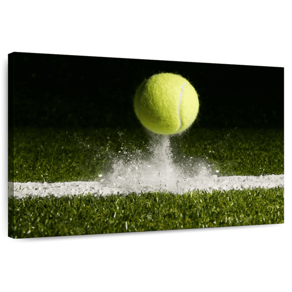 Elephant Stock Match Point Tennis Wall Art - Horizontal Canvas Wall Art - Living Room Wall Decor - Sports Canvas - Black And Green Decor - 48" x 32"
