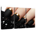 thumbnail image 1 of Elephant Stock Matte Black Nails Wall Art - Horizontal Multi Panel Canvas - Hallway Wall Decor - Fashion And Beauty Multi Panel - Black And Beige Decor - 74" x 48", 1 of 8