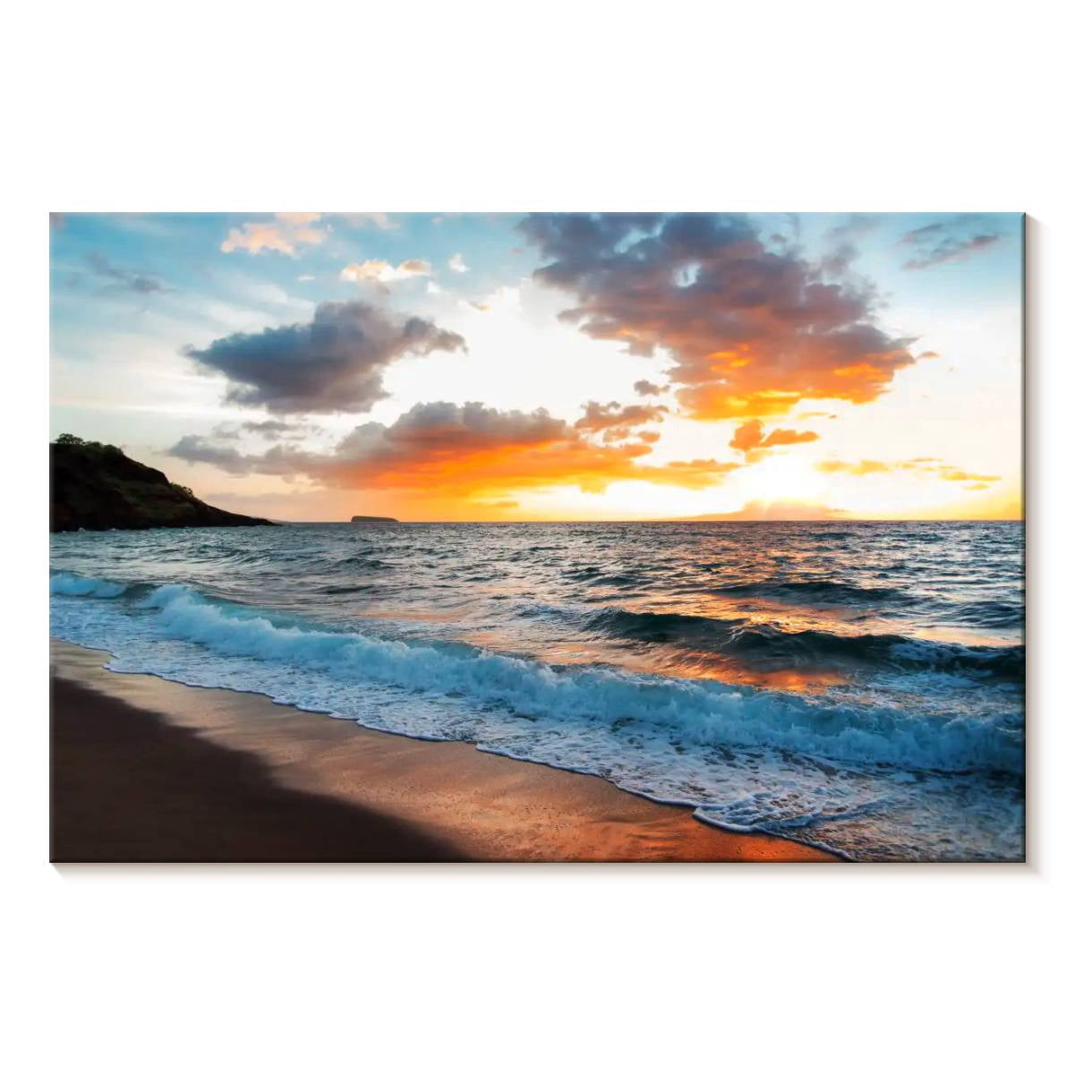 Elephant Stock Maui Beach Sunset Wall Art - Horizontal Canvas Wall Art ...