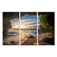 thumbnail image 1 of Elephant Stock Maui Cave Turtle Wall Art - Horizontal Multi Panel Canvas - Living Room Wall Decor - Beach Multi Panel - Gray And Brown Decor - 74" x 48", 1 of 4