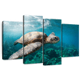 thumbnail image 1 of Elephant Stock Maui Turtle Wall Art - Horizontal Multi Panel Canvas - Bedroom Wall Decor - Animal Multi Panel - Teal And Green Decor - 68" x 42", 1 of 8