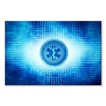 Elephant Stock Medical Heroes Symbol Wall Art - Horizontal Canvas Wall Art - Living Room Wall Decor - Our America Canvas - Blue And White Decor - 12" x 8"