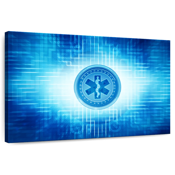 Elephant Stock Medical Heroes Symbol Wall Art - Horizontal Canvas Wall Art - Living Room Wall Decor - Our America Canvas - Blue And White Decor - 12" x 8"