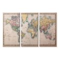 thumbnail image 1 of Elephant Stock Mercator Projection World Map Wall Art - Horizontal Multi Panel Canvas - Living Room Wall Decor - Map Multi Panel - Beige And Gray Decor - 23" x 14", 1 of 4