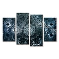thumbnail image 1 of Elephant Stock Mesmeric Mandala Wall Art - Horizontal Multi Panel Canvas - Living Room Wall Decor - Decor Elements Multi Panel - Gray And Blue Decor - 24" x 14", 1 of 4