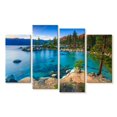 thumbnail image 1 of Elephant Stock Mesmerizing Lake Tahoe Wall Art - Horizontal Multi Panel Canvas - Living Room Wall Decor - Nature Multi Panel - Gray And Beige Decor - 30" x 18", 1 of 4