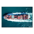 thumbnail image 1 of Elephant Stock Metal Ship Wall Art - Horizontal Canvas Wall Art - Living Room Wall Decor - Transportation Canvas - Pink And Teal Decor - 45" x 30", 1 of 4