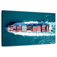 thumbnail image 1 of Elephant Stock Metal Ship Wall Art - Horizontal Canvas Wall Art - Living Room Wall Decor - Transportation Canvas - Pink And Teal Decor - 45" x 30", 1 of 8