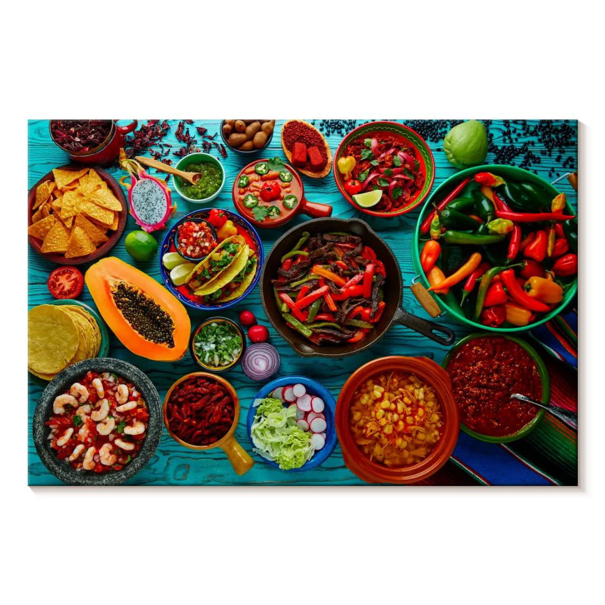 Elephant Stock Mexican Food Mix Wall Art - Horizontal Canvas Wall Art ...