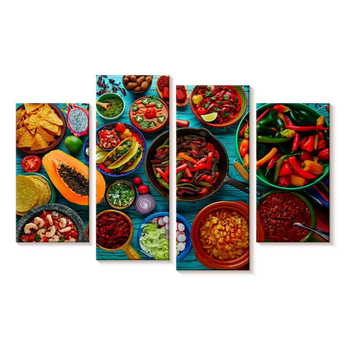 Elephant Stock Mexican Food Mix Wall Art - Horizontal Multi Panel ...