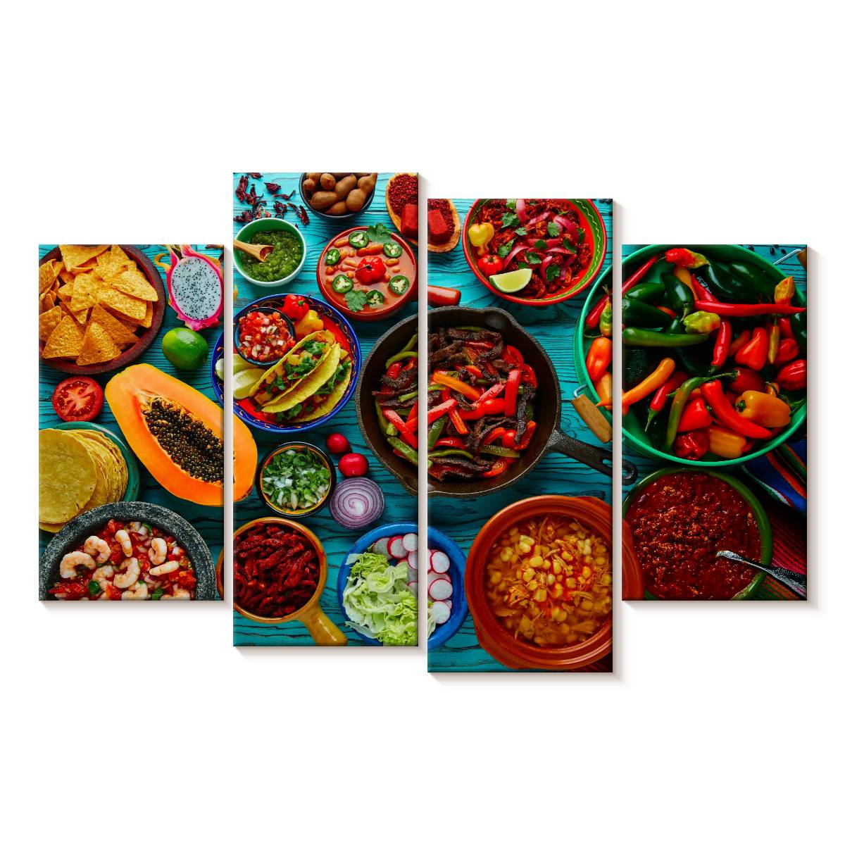 Elephant Stock Mexican Food Mix Wall Art - Horizontal Multi Panel ...