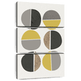 thumbnail image 1 of Elephant Stock Mid Century Abstract Circles Ii Wall Art - Vertical Multi Panel Canvas - Living Room Wall Decor - Abstract Multi Panel - Black And Gray Decor By Urban Epiphany - 36" x 57", 1 of 8
