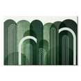 thumbnail image 1 of Elephant Stock Mid-century Arches Emerald Green Wall Art - Horizontal Canvas Wall Art - Living Room Wall Decor - Abstract Canvas - Green And White Decor By Urban Epiphany - 12" x 8", 1 of 4