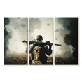 thumbnail image 1 of Elephant Stock Military War Zone Wall Art - Horizontal Multi Panel Canvas - Living Room Wall Decor - Military Multi Panel - Gray And Black Decor - 74" x 48", 1 of 4
