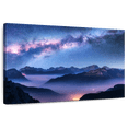 thumbnail image 1 of Elephant Stock Milky Way Above Misty Dolomites Wall Art - Horizontal Canvas Wall Art - Living Room Wall Decor - Astronomy & Space Canvas - Black And Gray Decor - 12" x 8", 1 of 8