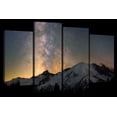 thumbnail image 1 of Elephant Stock Milky Way Over Mount Rainier Wall Art - Horizontal Multi Panel Canvas - 4 Pieceliving Room Wall Decor - Photography Nature Multi Panel - Gray And Beige Decor - 75" x 48", 1 of 4