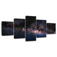 thumbnail image 1 of Elephant Stock Milky Way System Wall Art - Horizontal Multi Panel Canvas - 5 Pieceliving Room Wall Decor - Photography Astronomy & Space Multi Panel - Black And Orange Decor - 92" x 42", 1 of 8