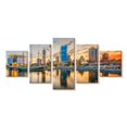 thumbnail image 1 of Elephant Stock Milwaukee Downtown Wall Art - Horizontal Multi Panel Canvas - Living Room Wall Decor - Places Multi Panel - Gray And Orange Decor - 92" x 42", 1 of 4