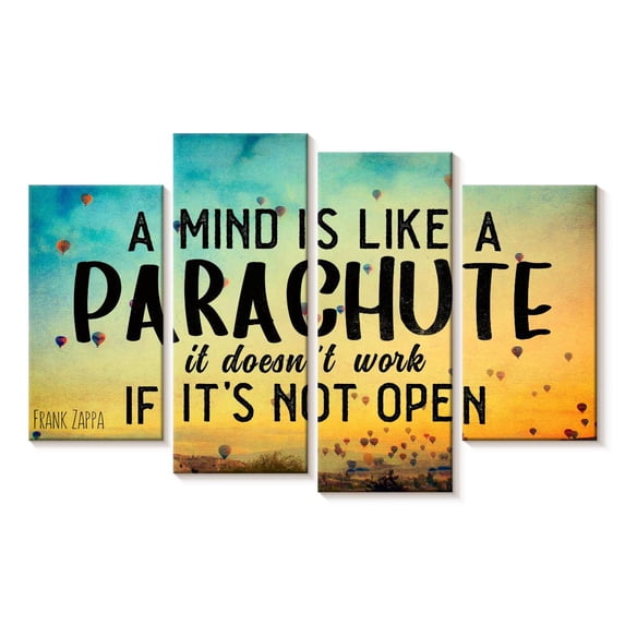 Elephant Stock Mind Quote Wall Art - Horizontal Multi Panel Canvas - Living Room Wall Decor - Inspirational And Typography Multi Panel - Black And Brown Decor - 30" x 18"