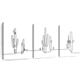 thumbnail image 1 of Elephant Stock Minimalist Line Cactus Wall Art - Horizontal Multi Panel Canvas - Living Room Wall Decor - Floral And Botanical Multi Panel - White And Black Decor - 62" x 30", 1 of 8