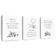 thumbnail image 1 of Elephant Stock Minimalist Winnie The Pooh Quotes Wall Art - Horizontal Multi Panel Canvas - Living Room Wall Decor - Kids And Nursery Multi Panel - Black And White Decor - 26" x 12", 1 of 8