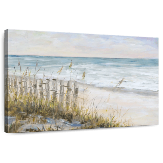 Elephant Stock Mist Ocean View Wall Art - Horizontal Canvas Wall Art - Living Room Wall Decor - Beach Canvas - Gray And Blue Decor By Julie Derice - 12" x 8"