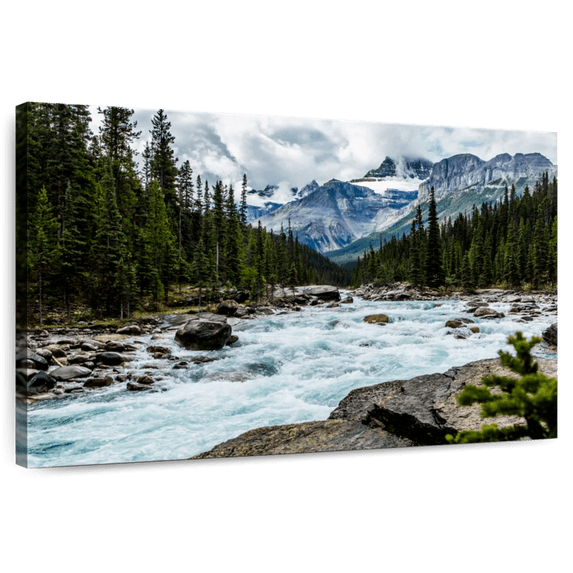 Elephant Stock Mistaya Canyon River Wall Art - Horizontal Canvas Wall Art - Living Room Wall Decor - Nature Canvas - Blue And Green Decor - 12" x 8"