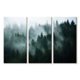 thumbnail image 1 of Elephant Stock Misty Fir Forest Wall Art - Horizontal Multi Panel Canvas - Living Room Wall Decor - Nature Multi Panel - Gray And Blue Decor - 23" x 14", 1 of 4