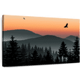 thumbnail image 1 of Elephant Stock Misty Mountain Eagles Wall Art - Horizontal Canvas Wall Art - Living Room Wall Decor - Nature Canvas - Orange And Black Decor - 12" x 8", 1 of 8