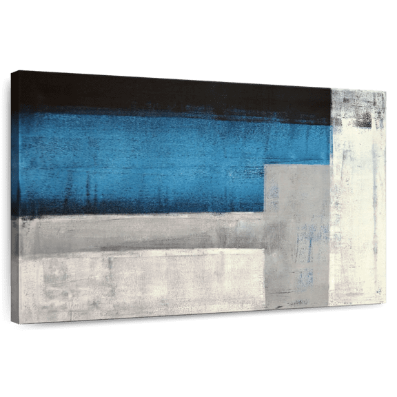 Elephant Stock Modern Abstract Wall Art - Horizontal Canvas Wall Art - Living Room Wall Decor - Abstract Canvas - Gray And Black Decor - 12" x 8"