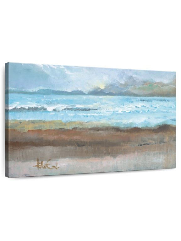Moments Ii Wall Art - Horizontal Canvas Wall Art - Living Room Wall Decor - Abstract Canvas - Blue And Purple Decor By Tita Quintero - 12" x 8"