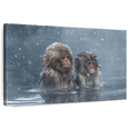 thumbnail image 1 of Elephant Stock Monkey Duo Wall Art - Horizontal Canvas Wall Art - Living Room Wall Decor - Animal Canvas - Gray And Pink Decor - 51" x 34", 1 of 8