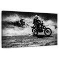 thumbnail image 1 of Elephant Stock Monochrome Racing Dirt Bike Wall Art - Horizontal Canvas Wall Art - Living Room Wall Decor - Sports Canvas - Black And Gray Decor - 48" x 32", 1 of 8