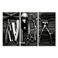 thumbnail image 1 of Elephant Stock Monochrome Tools For Hair Wall Art - Horizontal Multi Panel Canvas - Living Room Wall Decor - Fashion And Beauty Multi Panel - Black And Gray Decor - 74" x 48", 1 of 4