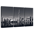 thumbnail image 1 of Elephant Stock Monochrome Toronto Skyline Wall Art - Horizontal Multi Panel Canvas - Living Room Wall Decor - Places Multi Panel - Black And Gray Decor - 65" x 42", 1 of 8