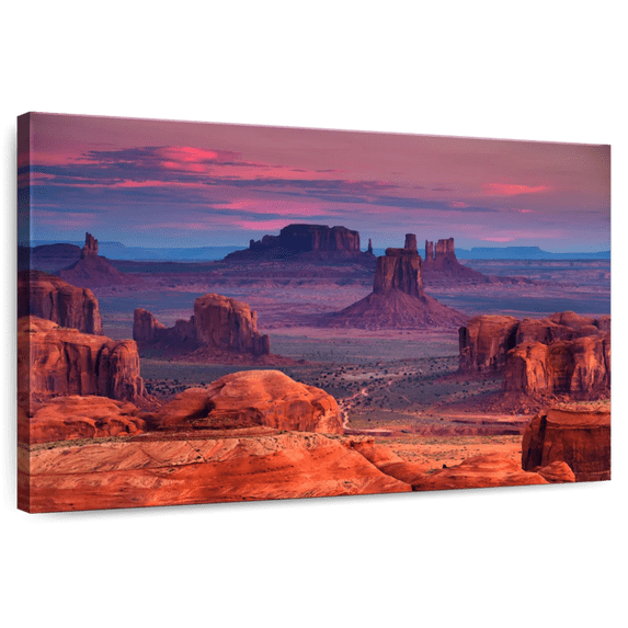 Elephant Stock Monument Valley Desert Landscape Wall Art - Horizontal Canvas Wall Art - Living Room Wall Decor - Places Canvas - Brown And Orange Decor - 12" x 8"