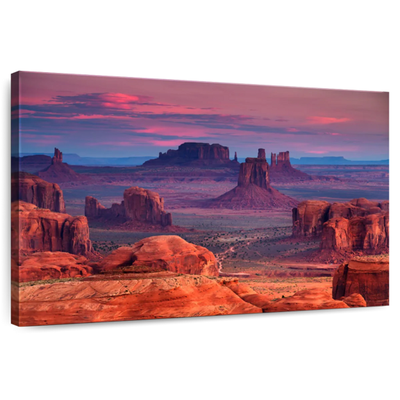 Elephant Stock Monument Valley Desert Landscape Wall Art - Horizontal Canvas Wall Art - Living Room Wall Decor - Places Canvas - Brown And Orange Decor - 51" x 34"