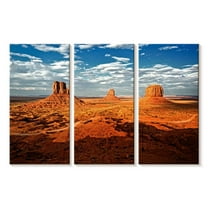 Elephant Stock Monument Valley I Wall Art - Horizontal Multi Panel Canvas - Living Room Wall Decor - Nature Multi Panel - Orange And Blue Decor By Philippe Hugonnard - 23" x 14"
