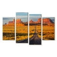 thumbnail image 1 of Elephant Stock Monument Valley Open Road Wall Art - Horizontal Multi Panel Canvas - Living Room Wall Decor - Transportation Multi Panel - Gray And Orange Decor - 24" x 14", 1 of 4