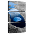 thumbnail image 1 of Elephant Stock Moon Reflection Pop Wall Art - Vertical Multi Panel Canvas - Living Room Wall Decor - City Multi Panel - Black And Blue Decor - 24" x 52", 1 of 8