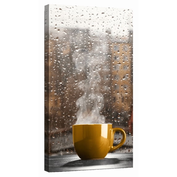 Elephant Stock Morning Cup Of Coffee Wall Art - Food And Drink Canvas Canvas - 27" x 54"