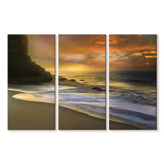 Elephant Stock Morning Fire Wall Art - Horizontal Multi Panel Canvas - Living Room Wall Decor - Beach Multi Panel - Brown And Purple Decor By Mike Calascibetta - 74" x 48"