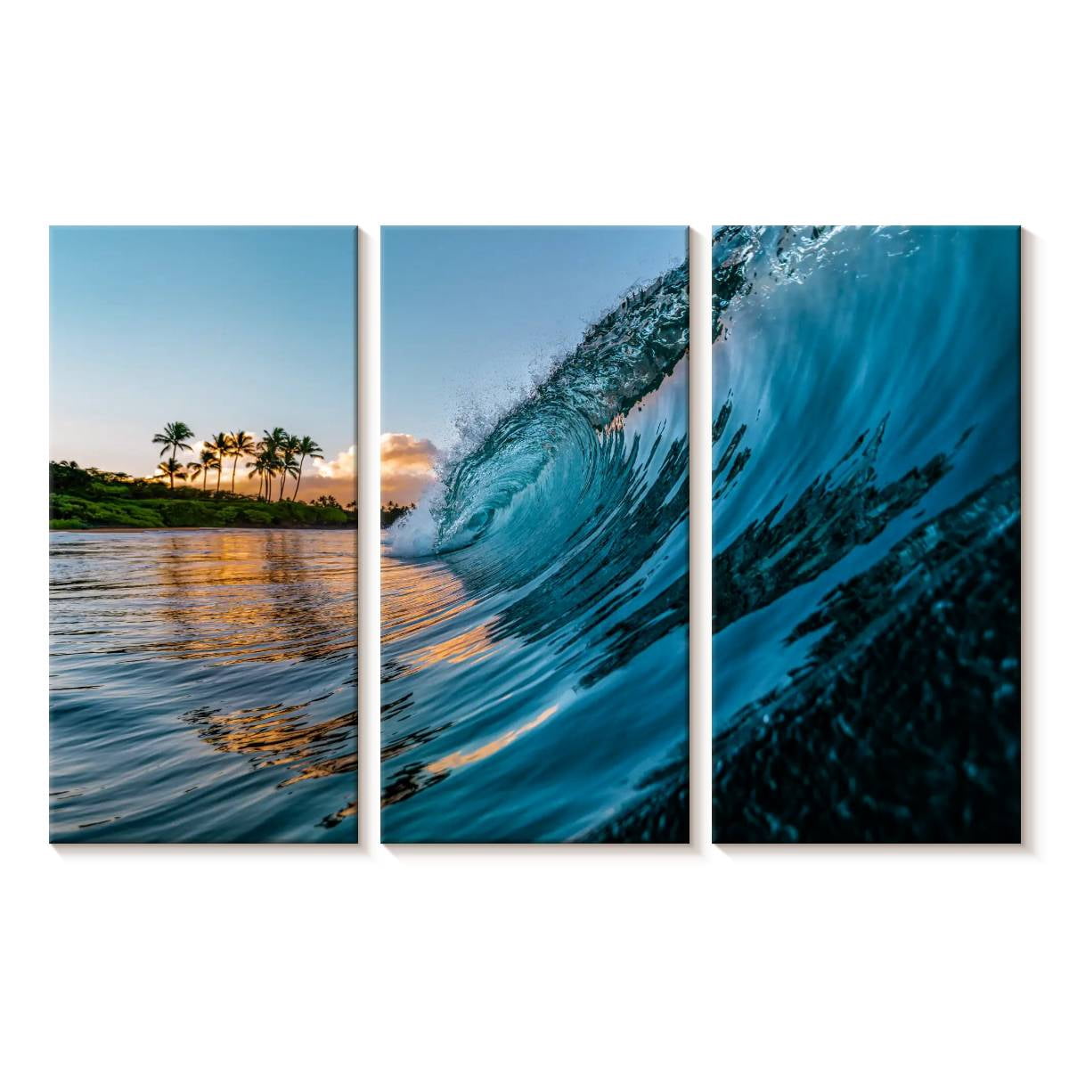 Elephant Stock Morning Wave Wall Art - Horizontal Multi Panel Canvas ...
