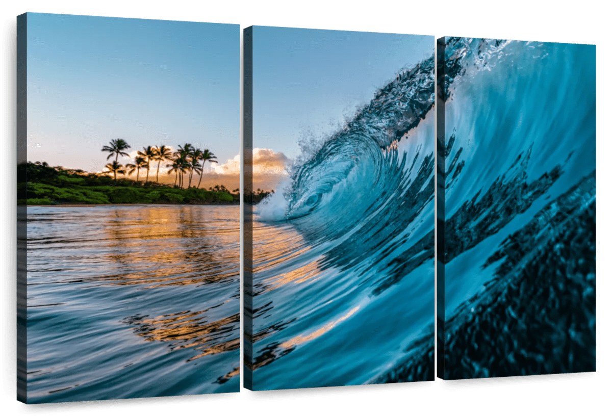 Elephant Stock Morning Wave Wall Art - Horizontal Multi Panel Canvas ...