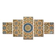 thumbnail image 1 of Elephant Stock Moroccan Ceramic Tile Abstract Wall Art - Horizontal Multi Panel Canvas - Living Room Wall Decor - Decor Elements Multi Panel - Orange And Blue Decor - 29" x 12", 1 of 4
