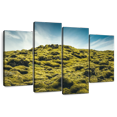 thumbnail image 1 of Elephant Stock Mossy Icelandic Lava Field Wall Art - Horizontal Multi Panel Canvas - Living Room Wall Decor - Nature Multi Panel - Yellow And Blue Decor - 75" x 48", 1 of 8