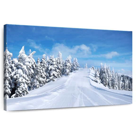 Elephant Stock Mount Baker Ski Slope Wall Art - Horizontal Canvas Wall Art - Living Room Wall Decor - Nature Canvas - Blue And Gray Decor - 12" x 8"