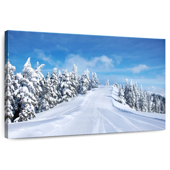 Elephant Stock Mount Baker Ski Slope Wall Art - Horizontal Canvas Wall Art - Living Room Wall Decor - Nature Canvas - Blue And Gray Decor - 36" x 24"