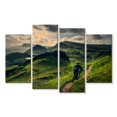 thumbnail image 1 of Elephant Stock Mountain Biking Trail Wall Art - Horizontal Multi Panel Canvas - Living Room Wall Decor - Sports Multi Panel - Gray And Green Decor - 36" x 22", 1 of 4